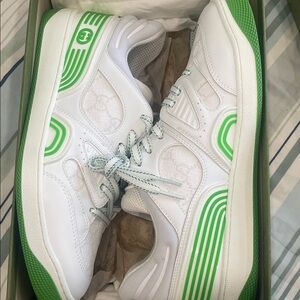 Unisex Gucci basket White and Green Athletic Shoes